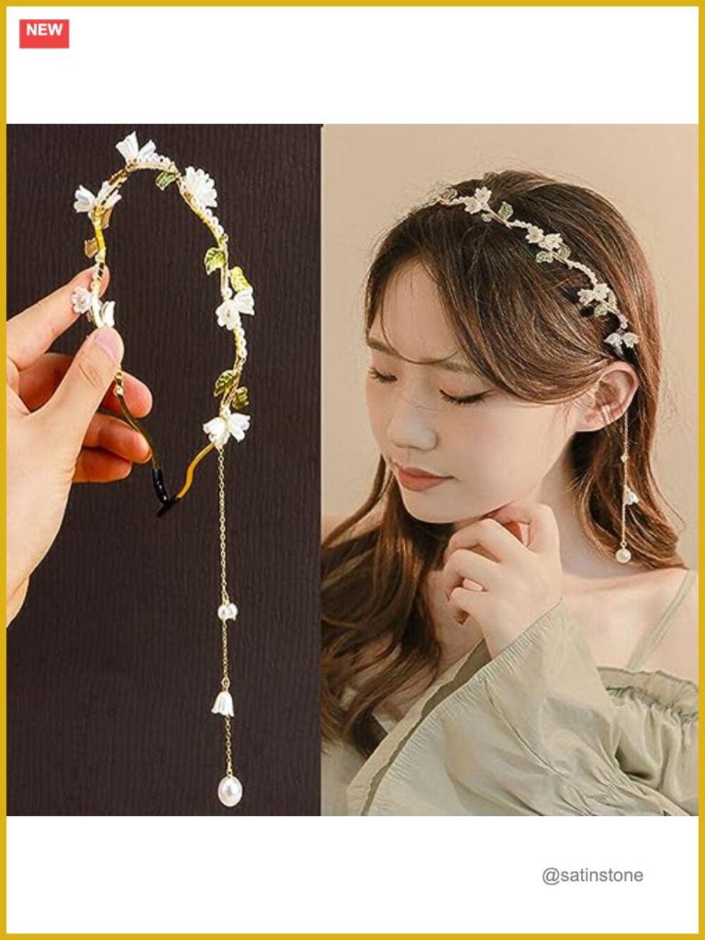 Gold Flower Crown Headband Renaissance Fairy Ren Faire Hair Accessory